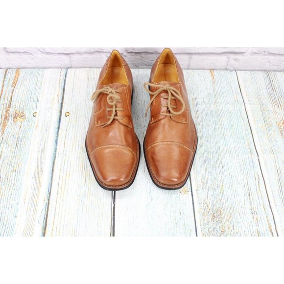 Sandro Moscoloni   Brown Leather Cap Toe Dress Oxford Shoes Size 11.5 M - Picture 4 of 9